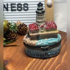 Chicago Harbor Lighthouse Trinket Box